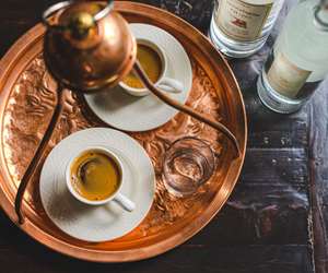 Greek coffee with ouzo.